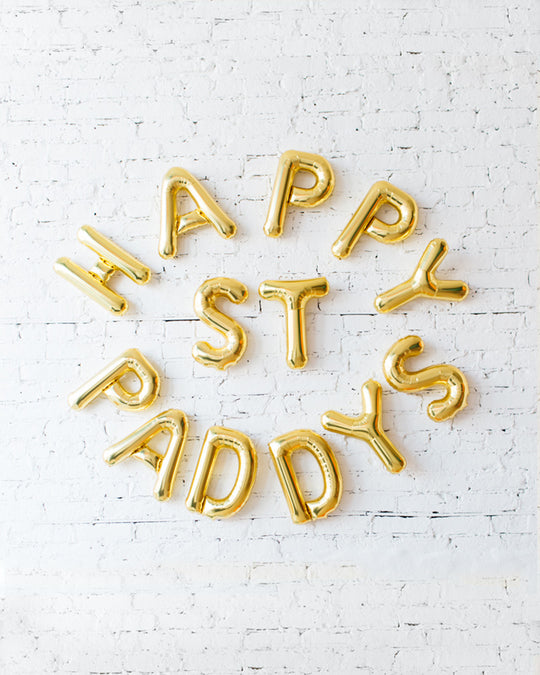 16in Gold HAPPY ST PADDYS Foil Letters Set