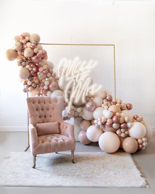 Berry Blush - 7x7 Frame Install Piece with Miss to Mrs Neon Sign