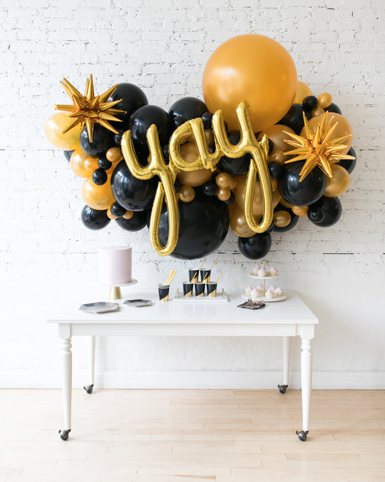 New Year's Eve - YAY Script Balloon Backdrop Garland Install Piece - 6ft