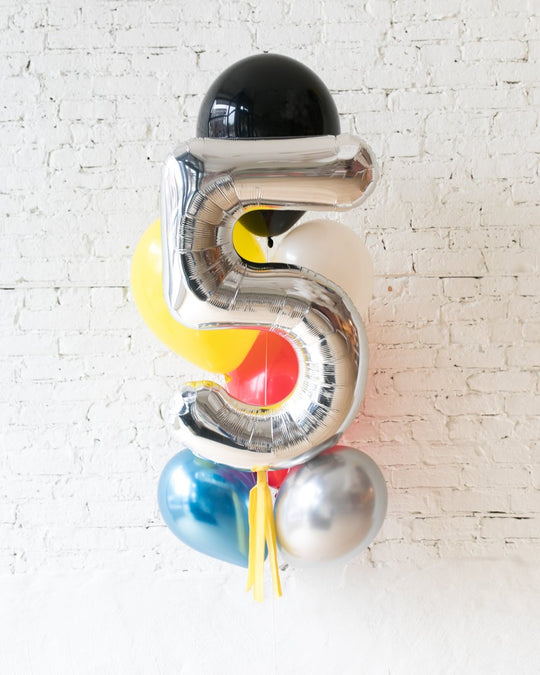 GIFT-Hero Palette Foil Number and Latex Balloon Bouquet