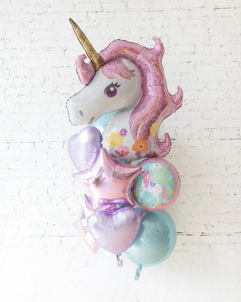 Magical Unicorn Folienballon-Bouquet – 5-teiliges Set Mit Einhörnern & Sternen