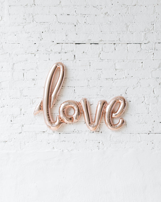 40in Rose Gold Love Script
