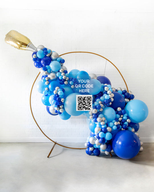 Custom Business Collection - Circle Frame with Champagne Foil and QR Signage