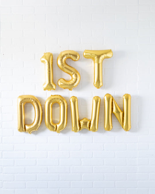 Football - 1ST DOWN 16in Gold Foil Letters Set