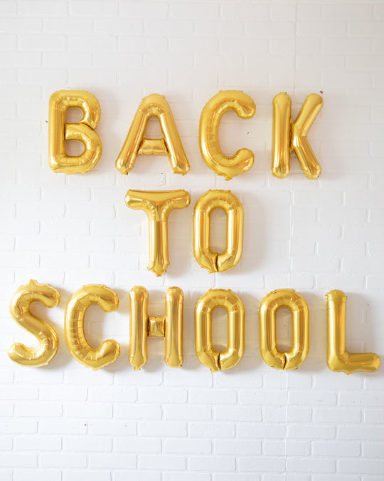 Back 2 School - Back to School Gold Foil Letter Set