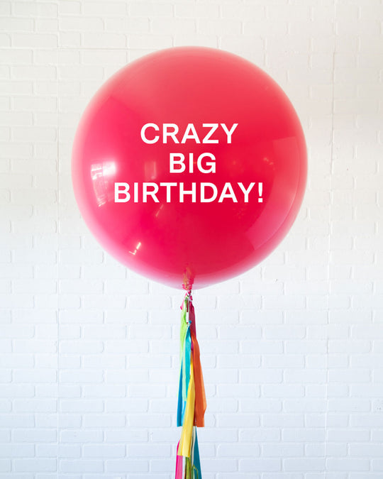 Rainbow Village- Personalized Crazy, Big Birthday! Giant Balloon with Tassel