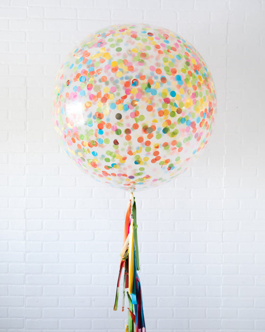 Rainbow Village - Confetti Giant Balloon with Tassel