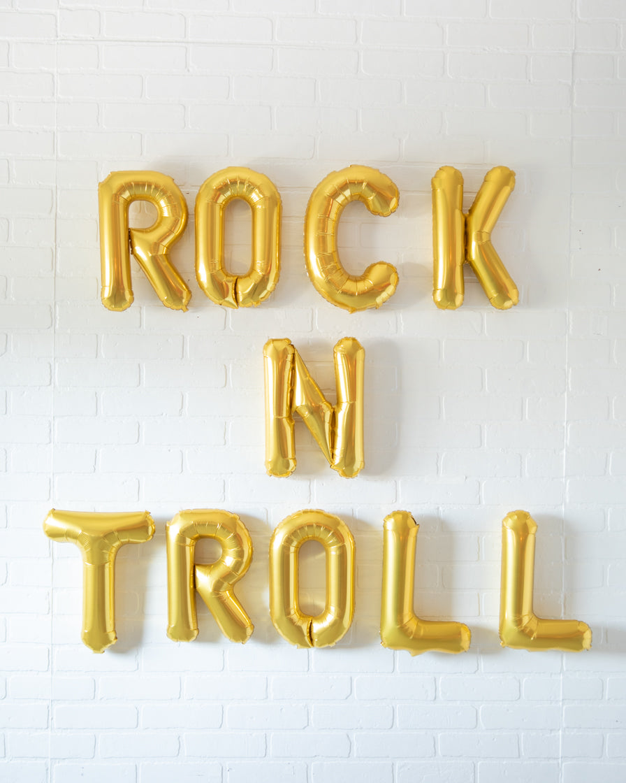 Rainbow Village - ROCK N TROLL 16in Gold Foil Letters Set — Paris312