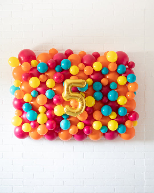 Rainbow Village - Number Balloon Backdrop Board - 30inx40in