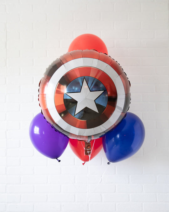 Super Squad - Shield Foil and 11in Balloon Bouquet