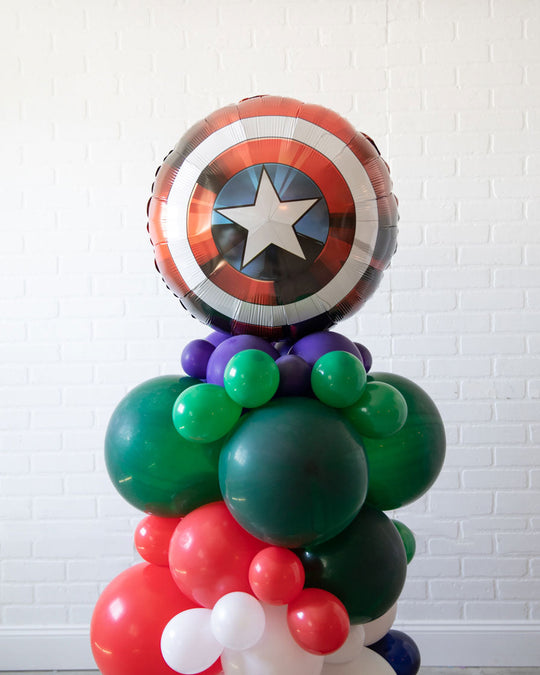 Super Squad - Shield Foil Balloon Column - 4ft
