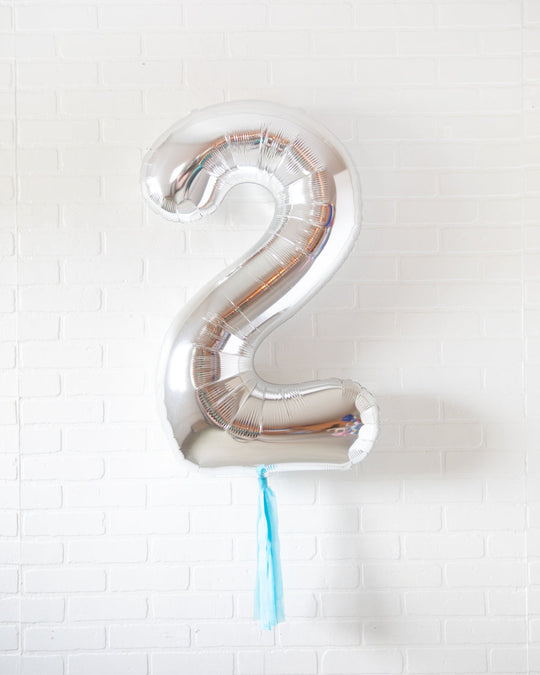 Singing Shark - 34in Silver Foil Number