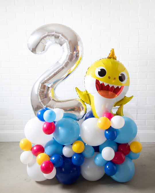 Singing Shark - Number Balloon Pedestal - 4ft