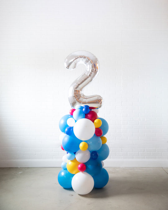 Singing Shark - Number Balloon Column - 4ft
