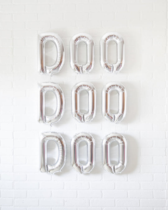 Singing Shark - DOO, DOO, DOO 16in Silver Foil Letters Set