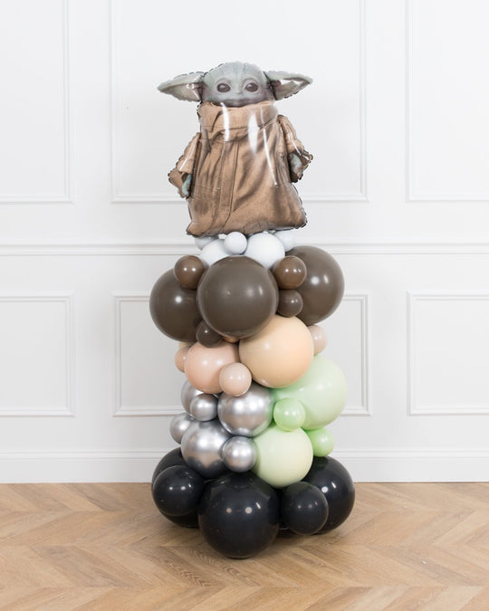 Mandalorian Theme - Yoda Foil Balloon Column - 4ft