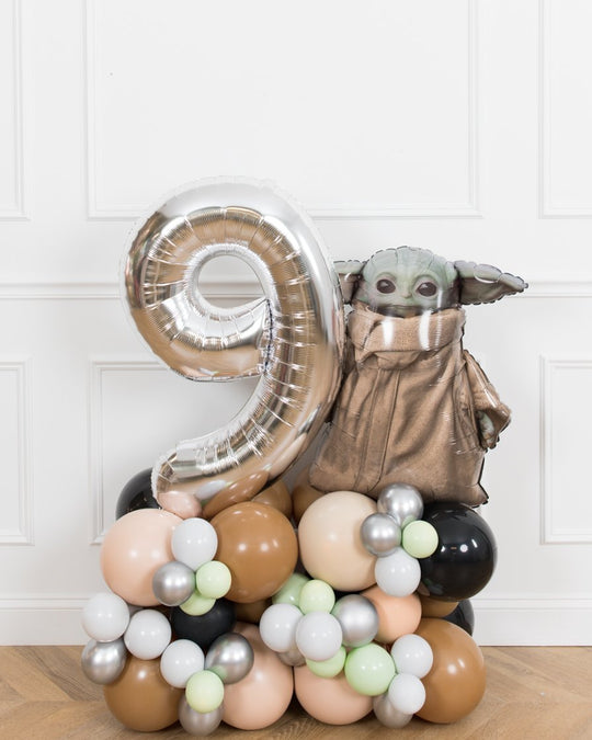 Mandalorian Theme - Number Balloon Pedestal - 4ft