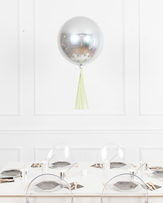 Mandalorian Theme - 16in Silver Foil Balloon Centerpiece