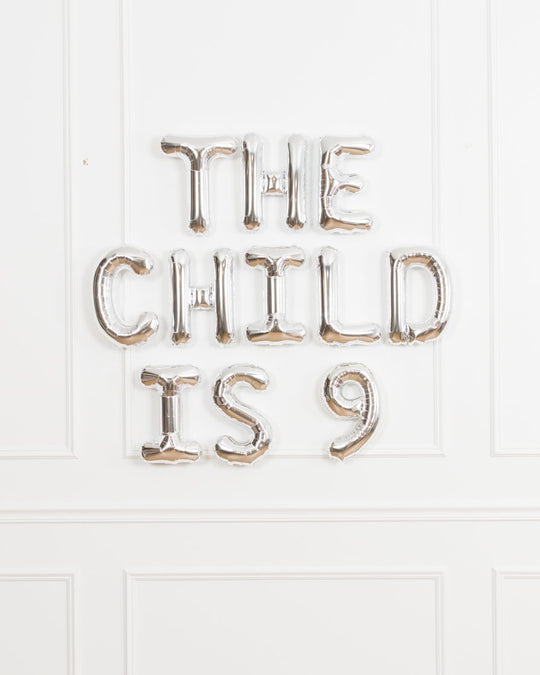Mandalorian Theme - THE CHILD IS customizable 16in Silver Foil Letters Set