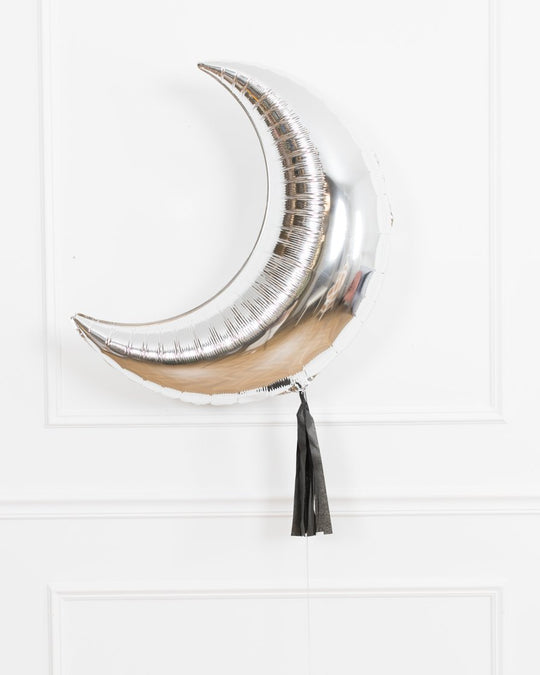 Mandalorian Theme - Silver Crescent Moon Foil Balloon