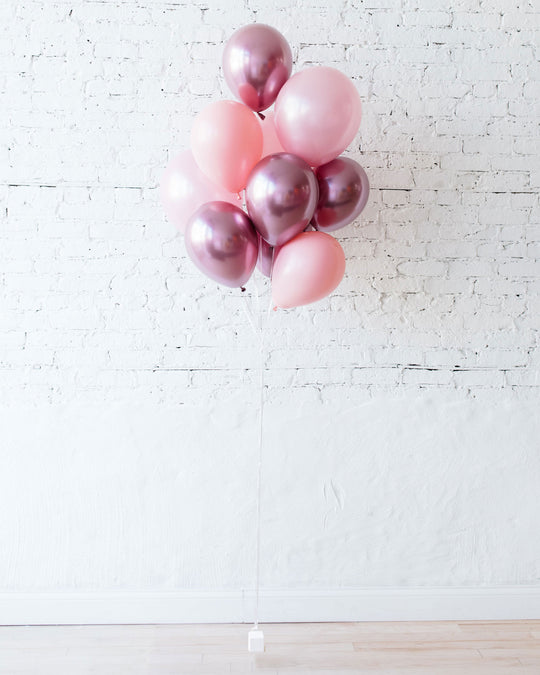 GIFT-Pink & Chrome Mauve 11in balloons - bouquet of 10