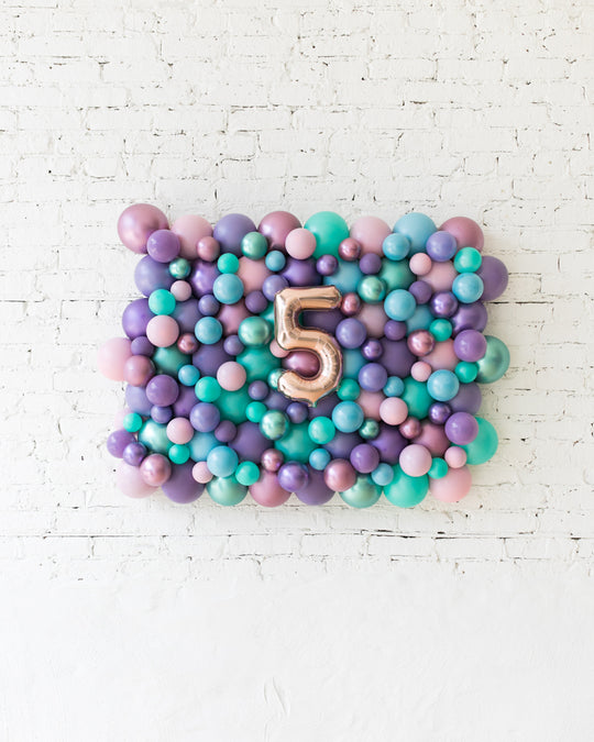 Customized Mermaid Theme Number Balloon Backdrop Board - small