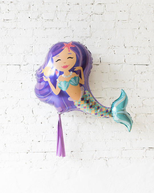 38in Mermaid Foil Balloon and Lavender Skirt
