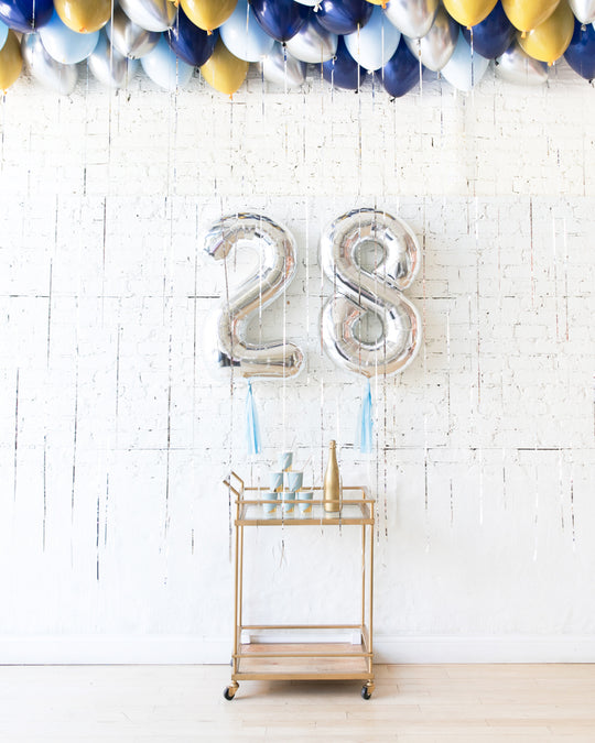 Mid Century Hues - Foil Numbers & Ceiling Balloons Set