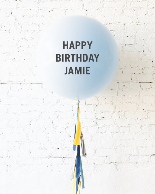 Mid Century Hues - Personalized Happy Birthday Balloon and Tassel
