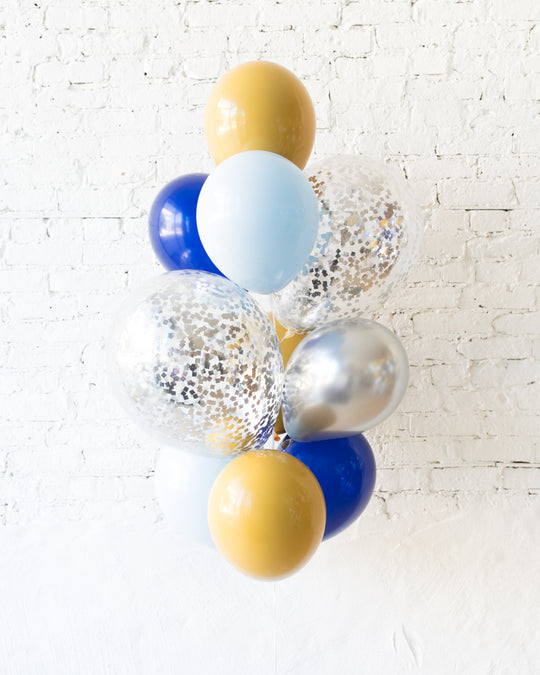 Mid Century Hues - Confetti and 11in Balloons - bouquet of 10