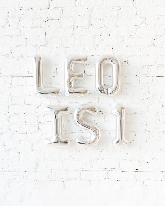 16in Silver NAME IS 1 Foil Balloon Set