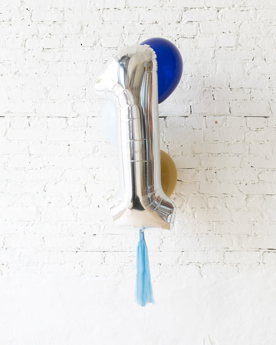 Mid Century Hues - Foil Number and Latex Balloons - 4 balloons