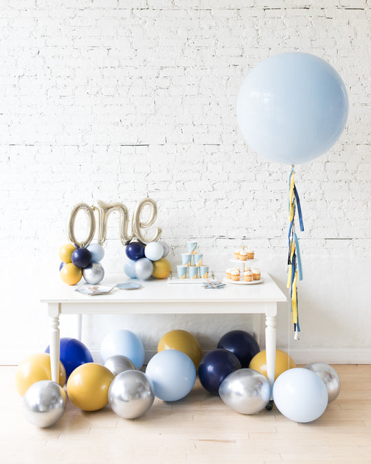 Mid Century Hues - Giant Balloon, Tabletop Number & Floor Balloons Set