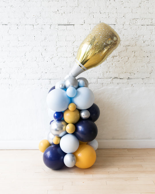 Mid Century Hues - Champagne Bottle Balloon Column - 4ft