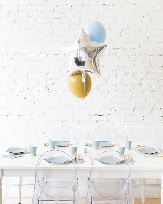 Mid Century Hues - Star Foil and 11in Balloons Centerpiece - bouquet of 3