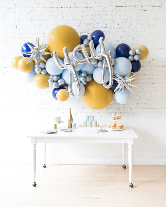 Mid Century Hues - Yay Script Backdrop Balloon Garland Install Piece - 6ft