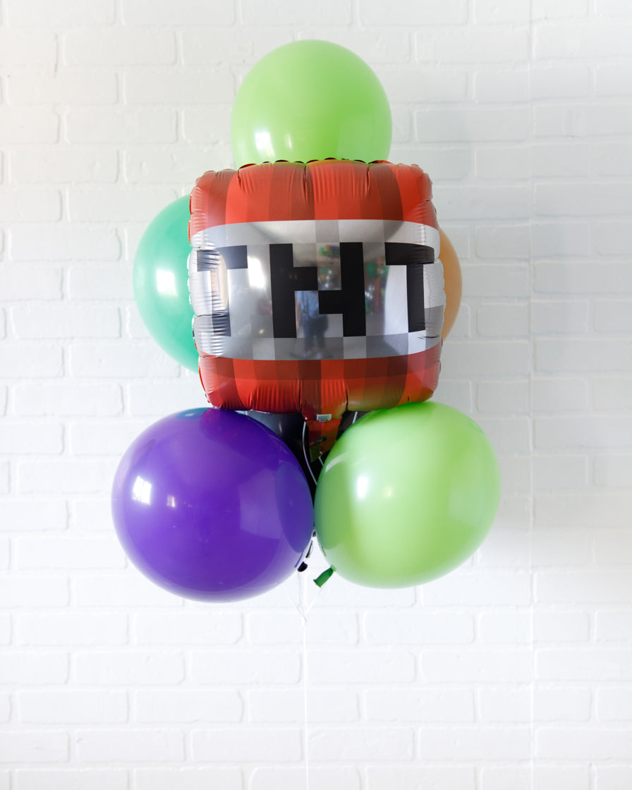 Minecraft Theme Balloon Bouquet, DIY Balloon Bouquet Tutorial