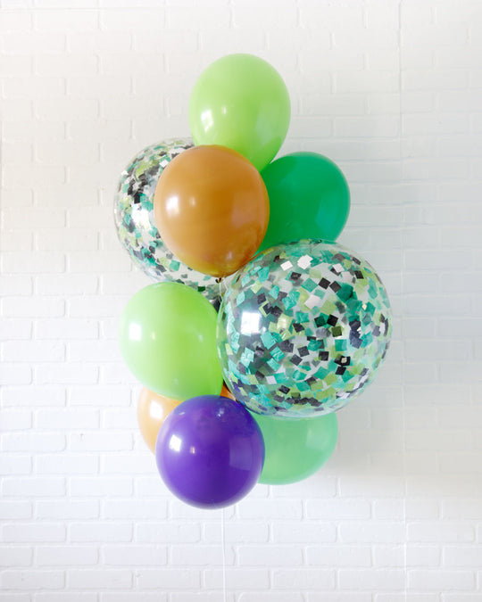 Gamer - Confetti and 11in Balloons - bouquet of 10