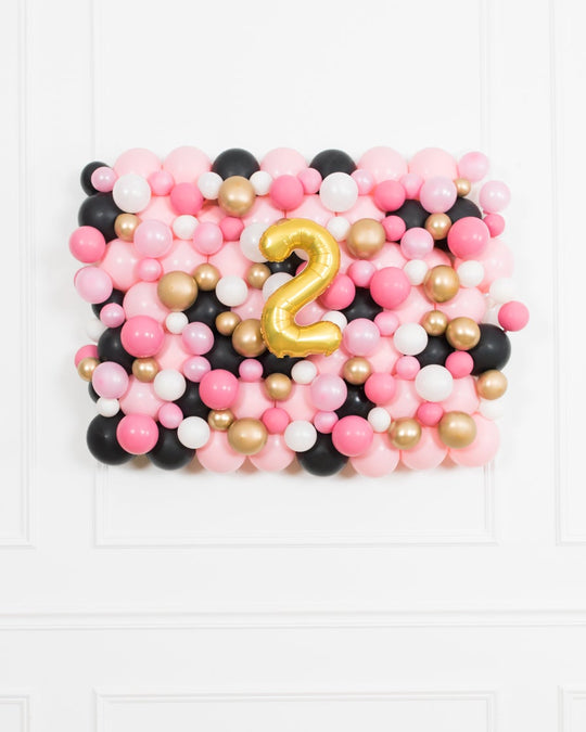 Pink Magical Party Mouse Theme - Number Balloon Backdrop Board - 30inx40in