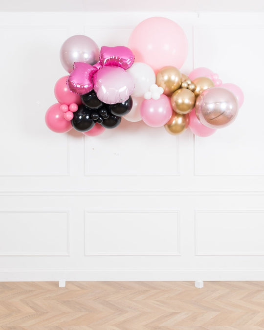 Pink Magical Party Mouse Theme - Floating Balloon Arch with Foil - 5ft