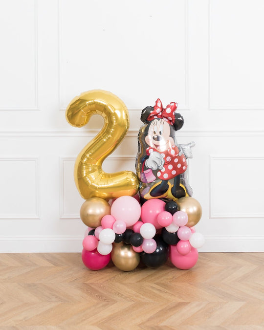 Pink Magical Party Mouse Theme - Number Balloon Pedestal - 4ft