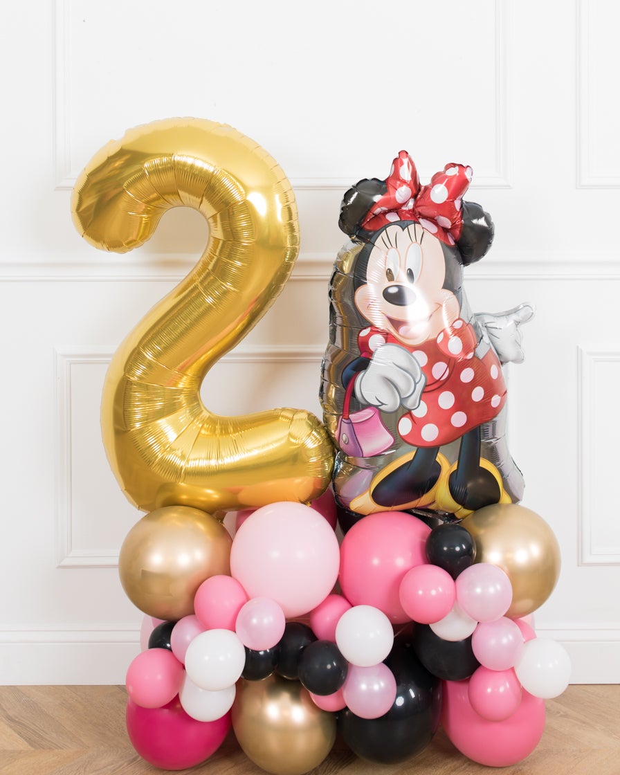 minnie-mouse-disney-party-decor-foil-pink-gold-balloon-black-white-pedestal-number