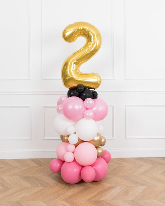 Pink Magical Party Mouse Theme - Number Balloon Column - 4ft