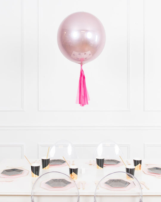 Pink Magical Party Mouse Theme - 16in Pastel Pink Orb Balloon Centerpiece