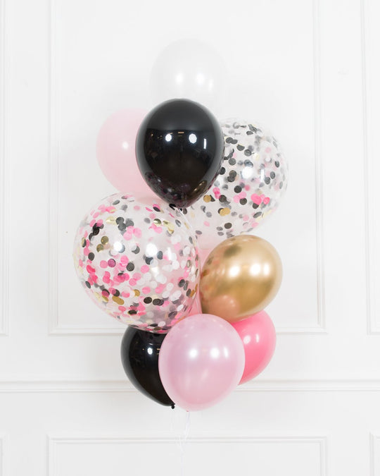 Pink Magical Party Mouse Theme - Confetti and 11in Balloon Bouquet