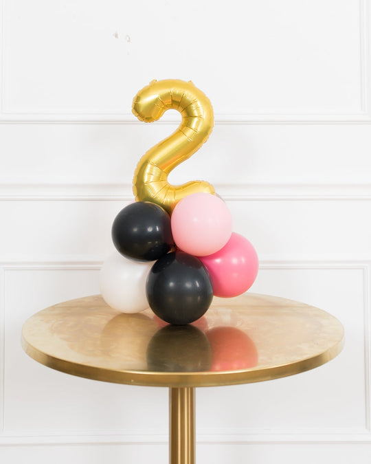 Pink Magical Party Mouse Theme - Tabletop Number Balloon