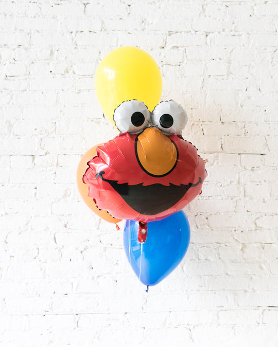 Sesame Street Theme - Elmo Foil and 11in Balloons - bouquet of 4