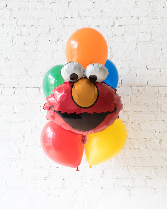 Sesame Street Theme - Elmo Foil and 11in Balloons - bouquet of 7