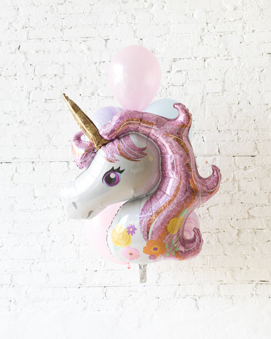 Unicorn Theme - Foil and 11in Balloons - bouquet of 7