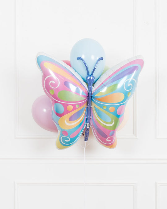 Butterfly Garden - Pastel Butterfly Foil and 11in Balloon Bouquet